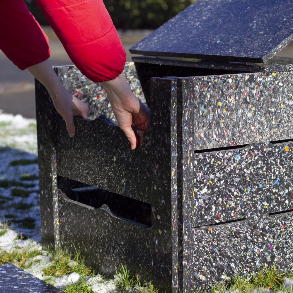 Composteur partagé moucheté, entièrement démontable